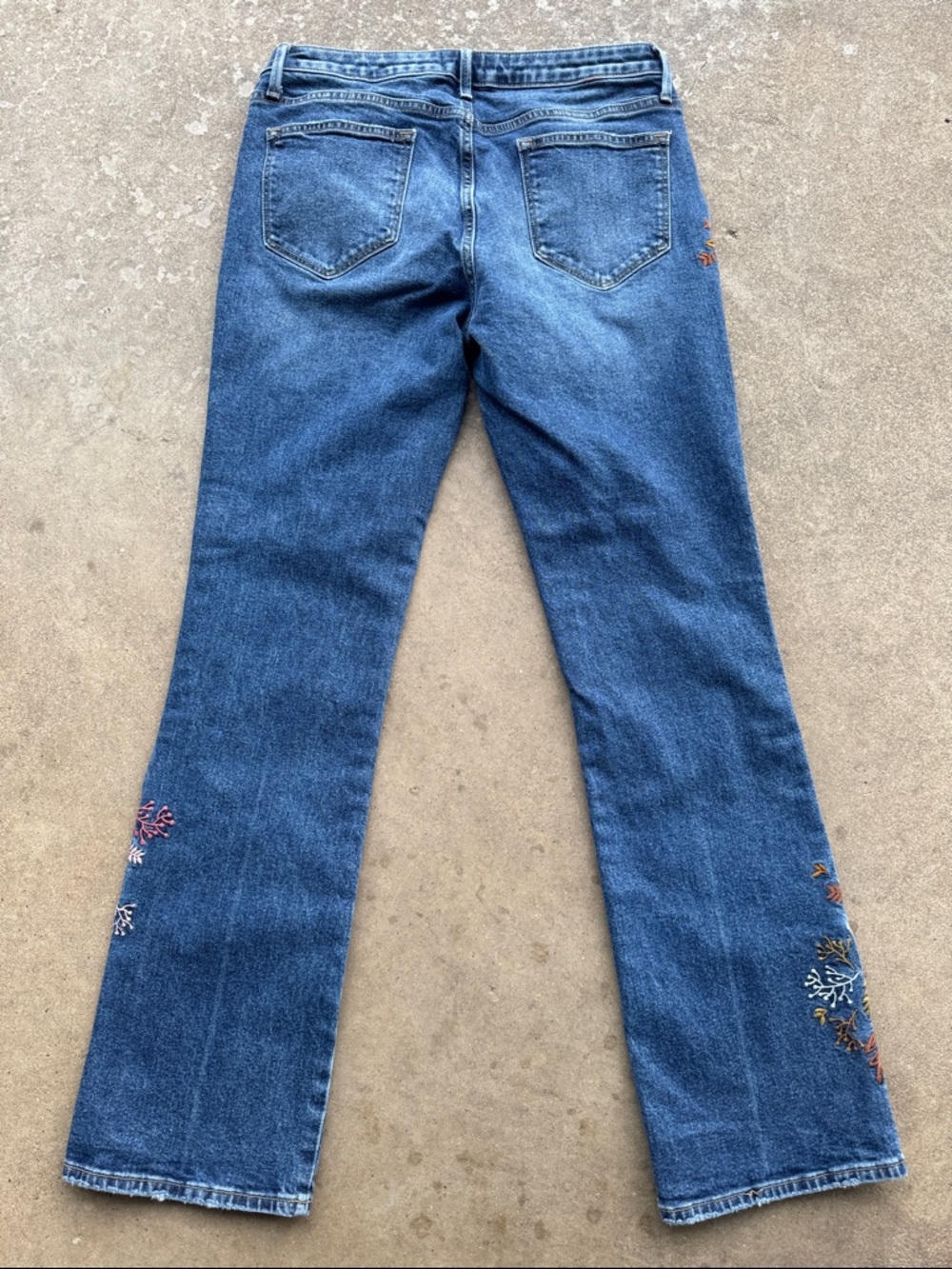 DRIFTWOOD Kelly Blue Embroidered Flare Jeans Size 31 x 32 Bootcut - Picture 10 of 12